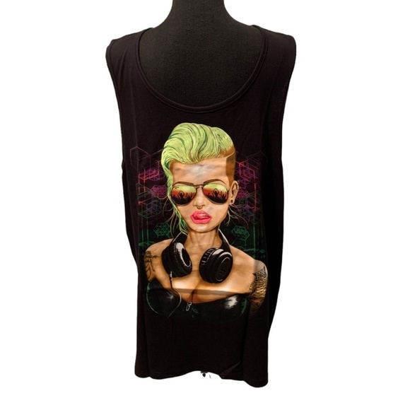 SFYNX "BassJunkie" Men's Rave Tank Top XL NWT Glow in Dark - Picture 1 of 5